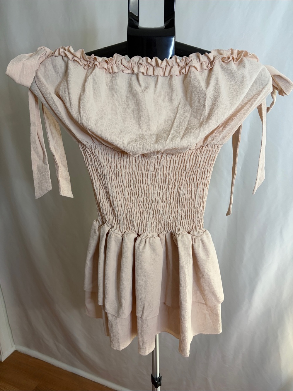 Off-Shoulder Smocked Peplum Top